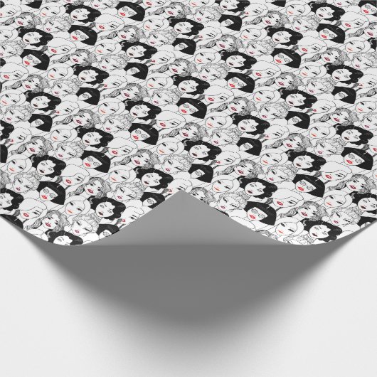 Frauen mit Lippenstift-Muster Geschenkpapier (Ecke)