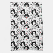 Frauen mit Lippenstift-Muster Geschirrtuch (Vertikal)