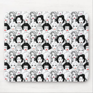 Frauen mit Lippenstift-Muster Mousepad