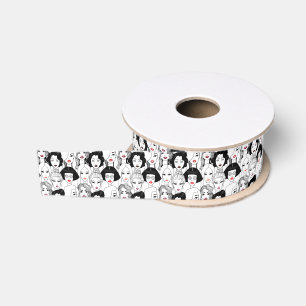 Frauen mit Lippenstift-Muster Ripsband