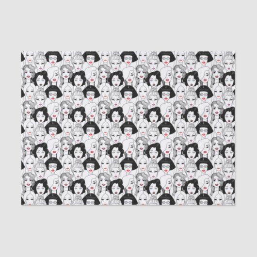 Frauen mit Lippenstift-Muster Seidenpapier (Vorderseite)