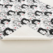 Frauen mit Lippenstift-Muster Sherpadecke (3/4)