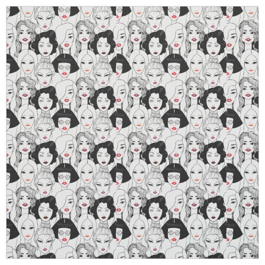 Frauen mit Lippenstift-Muster Stoff (Muster)