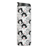 Frauen mit Lippenstift-Muster Thermosbecher (Nach rechts gedreht)