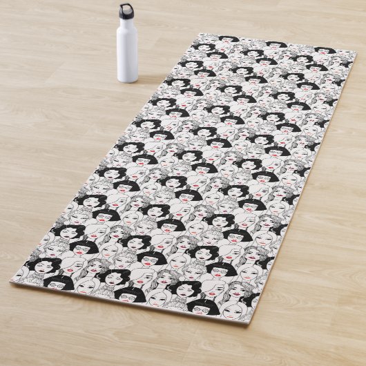 Frauen mit Lippenstift-Muster Yogamatte (Beispiel)