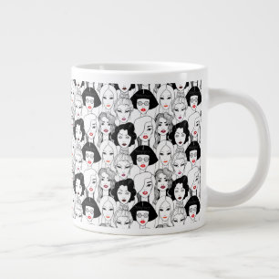 Frauen mit Lipstick-Muster Jumbo-Tasse