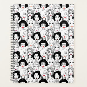Frauen mit Lipstick-Muster Planer