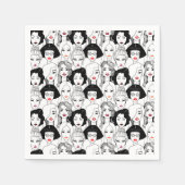 Frauen mit Lipstick-Muster Serviette (Vorderseite)