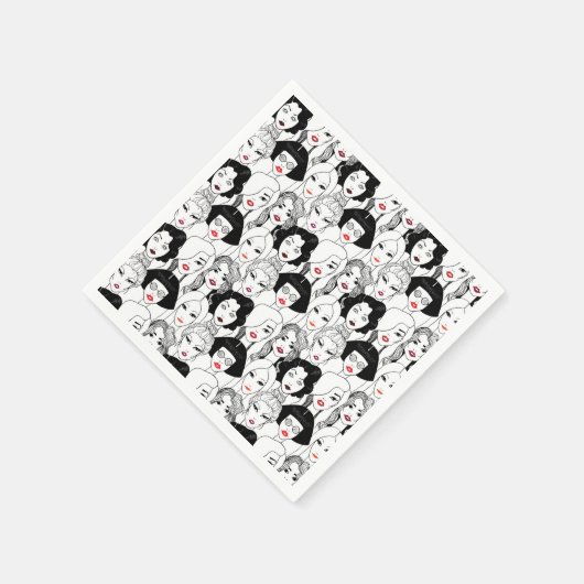 Frauen mit Lipstick-Muster Serviette (Ecke)