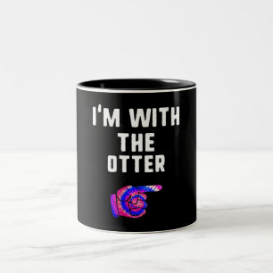 Frauen mit Otter   Halloween-Matching Zweifarbige Tasse