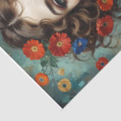 Frauen mit Pfauenbäumen und Roten Blume im Jugends Seidenpapier (Detail)