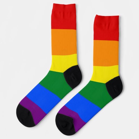 Frauen mit Regenbogenflagge Socken (Linkes Detail)