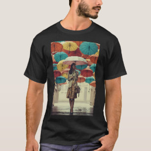 Frauen mit Regenschirm T-Shirt