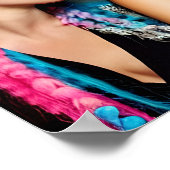 Frauen mit rosa und blauen Mohawks Poster (Ecke)