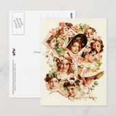 Frauen mit Rose Postkarte (Vorne/Hinten)