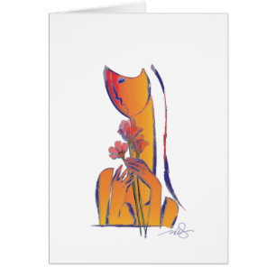 Frauen mit roten Blume Expressionistische Abstrakt