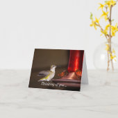 Frauen mit Ruby-Kehle Hummingbird denken an Sie Karte (Gelbe Blume)