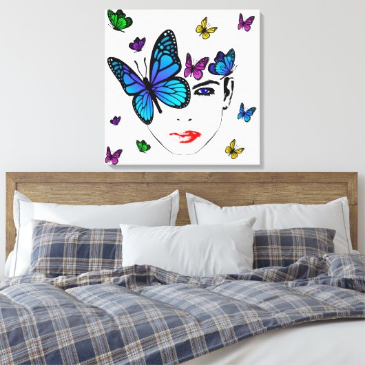 Frauen mit Schmetterlingen Leinwanddruck (Insitu (Schlafzimmer))