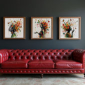 Frauen mit Schmetterlingen und Blume (3 von 4) Fotodruck