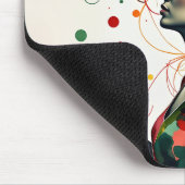 Frauen mit Schmetterlingen und Blume Mousepad (Ecke)