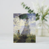 Frauen mit Sonnenschirm ~ Madame Monet mit ihrem S Postkarte (Stehend Vorderseite)