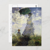 Frauen mit Sonnenschirm ~ Madame Monet mit ihrem S Postkarte (Vorne/Hinten)