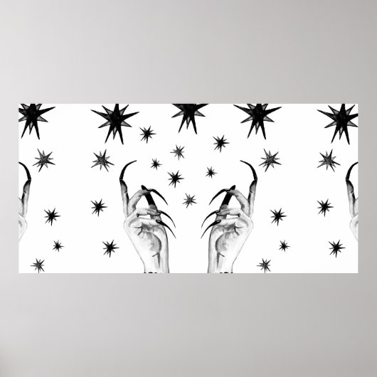 Frauen mit Sternenhimmel, Hexenhand mit Poster (Vorne)