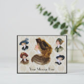 Frauen mit Vintagen Hasen 1913 Postkarte (Stehend Vorderseite)