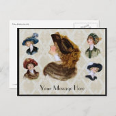 Frauen mit Vintagen Hasen 1913 Postkarte (Vorne/Hinten)