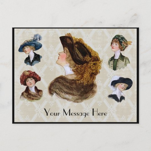 Frauen mit Vintagen Hasen 1913 Postkarte (Vorderseite)