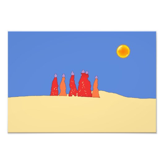 Frauen mit Wasser in der Thar-Wüste - Rajasthan Fotodruck (Vorne)