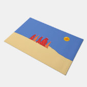 Frauen mit Wasser in der Thar-Wüste - Rajasthan Fußmatte (Schrägansicht)