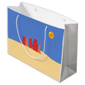 Frauen mit Wasser in der Thar-Wüste - Rajasthan Große Geschenktüte (Rückseite Schrägansicht)