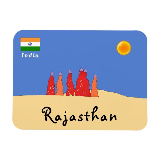 Frauen mit Wasser in der Thar-Wüste - Rajasthan Magnet (Horizontal)