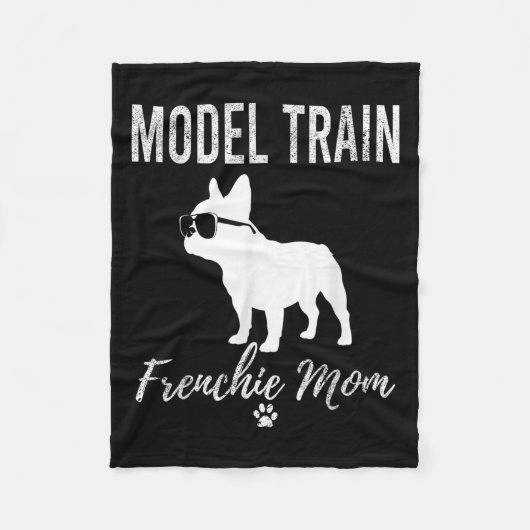 Frauen Modellbahn Franchie Mama Shirt Funny Dog Lo Fleecedecke (Vorderseite)