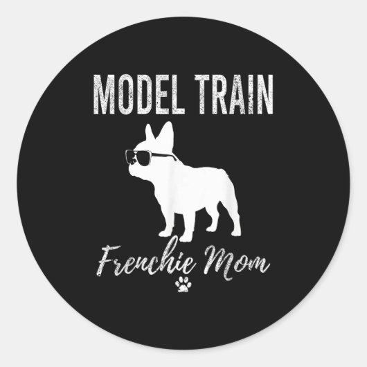Frauen Modellbahn Franchie Mama Shirt Funny Dog Lo Runder Aufkleber (Vorderseite)