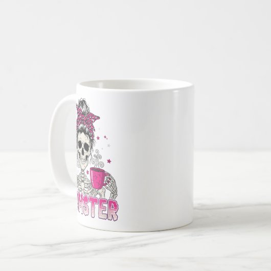 Frauen Momster Skull Mama Kaffee Lover Halloween M Kaffeetasse (Vorderseite Links)