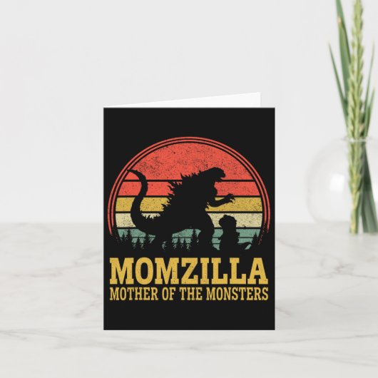 Frauen Momzilla Mutter von Monstern Vintage Mütter Karte (Vorderseite)