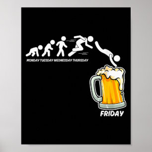 Frauen Montag Bis Freitag Biertrinken Lustige Arbe Poster