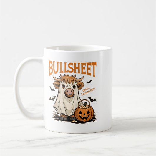 Frauen Moo... I Gemein Boo Bullsheet Highland Cow Kaffeetasse (Links)