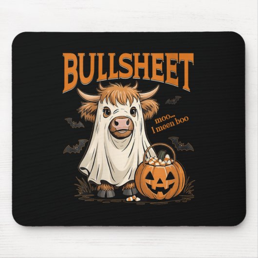 Frauen Moo... I Gemein Boo Bullsheet Highland Cow  Mousepad (Vorne)