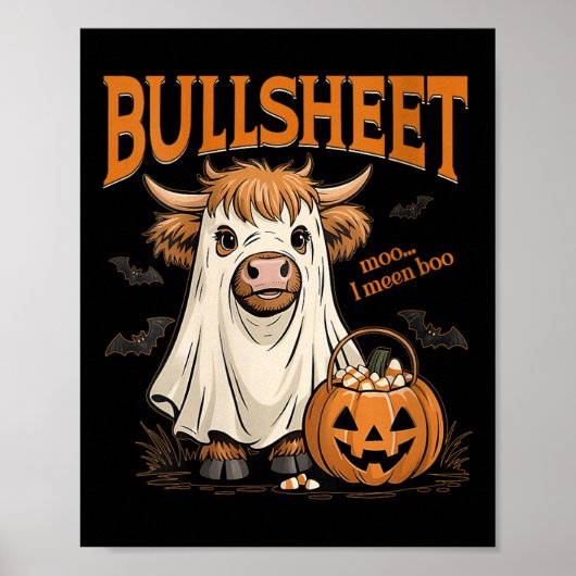 Frauen Moo... I Gemein Boo Bullsheet Highland Cow Poster (Vorne)