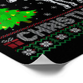 Frauen Moose Xmas Tree Lighting Ugly Weihnachtssch Poster (Ecke)