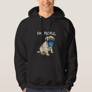 Frauen Mops Ew Menschen tragen Gesichtsmaske Hoodie