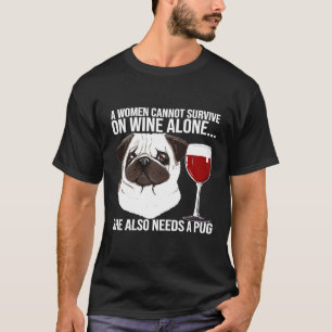 Frauen Mops Wein Lover für sie T-Shirt
