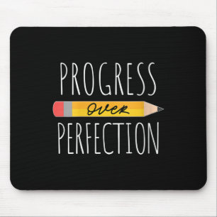 Frauen Motivierend Fortschritt Über Perfektion Rüc Mousepad
