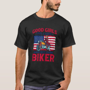 Frauen Motorrad Frauen Motorrad Grafik Amerika T-Shirt