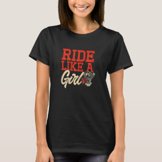 Frauen Motorrad Frauen Motorrad Grafisches Fahrrad T-Shirt