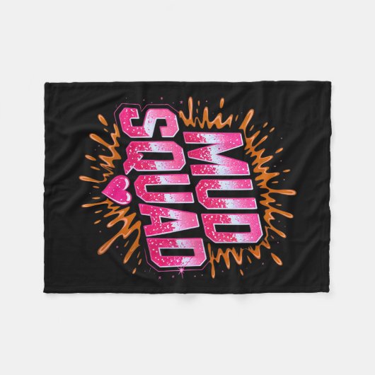 Frauen Muddy Mud Run Squad Mudding Running Fleecedecke (Vorderseite (Horizontal))