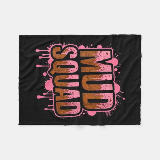 Frauen Muddy Mud Run Squad Mudding Running Fleecedecke (Vorderseite (Horizontal))